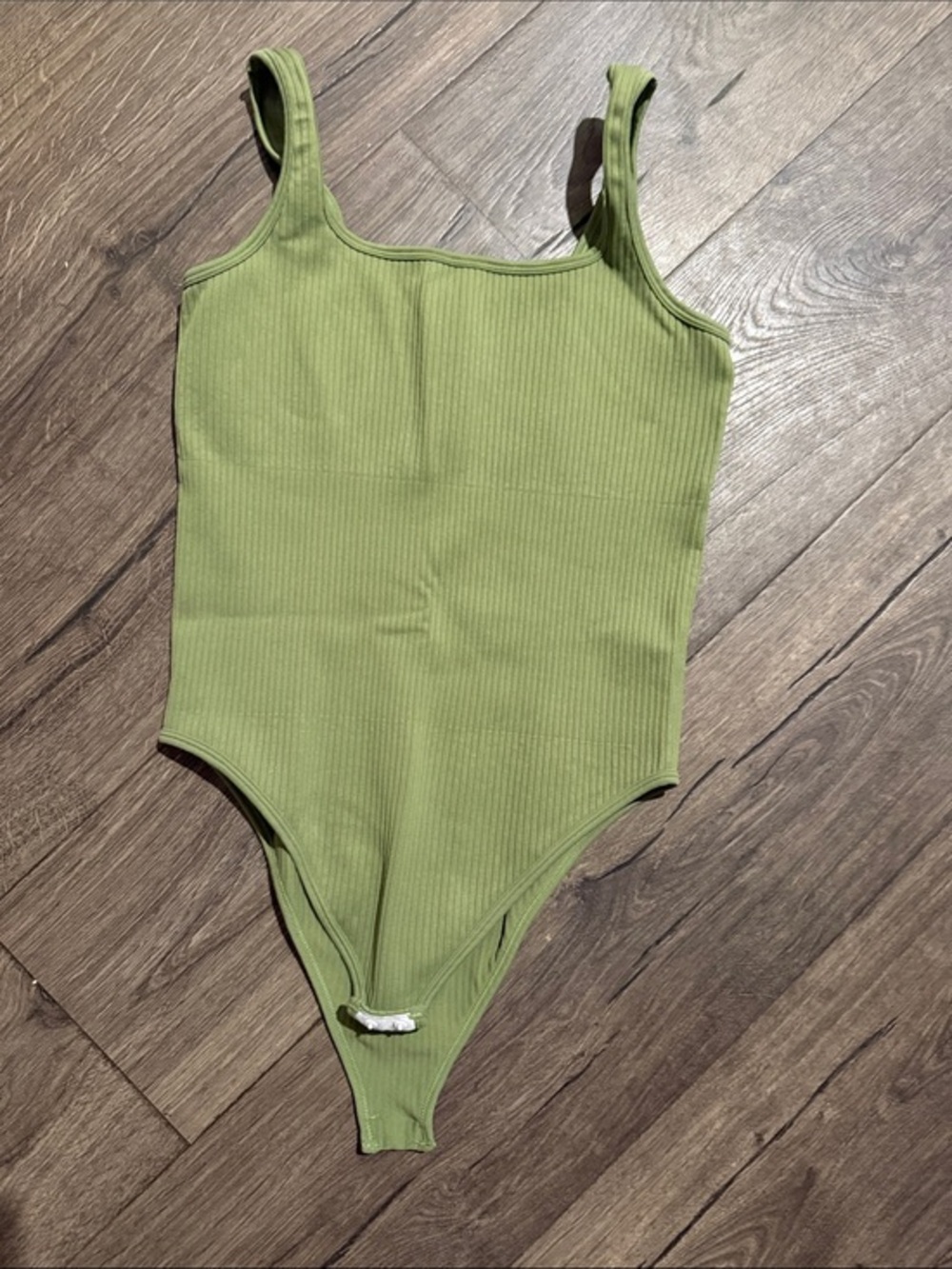 Ribbed Olive Green Women’s Bodysuit Tank
